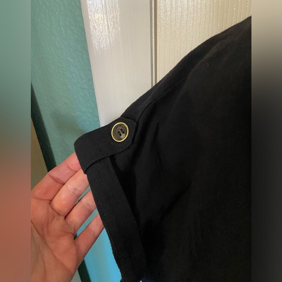 EUC City Chic black viscose linen look button up tie front beachy top Sz 18/M - Picture 2 of 5